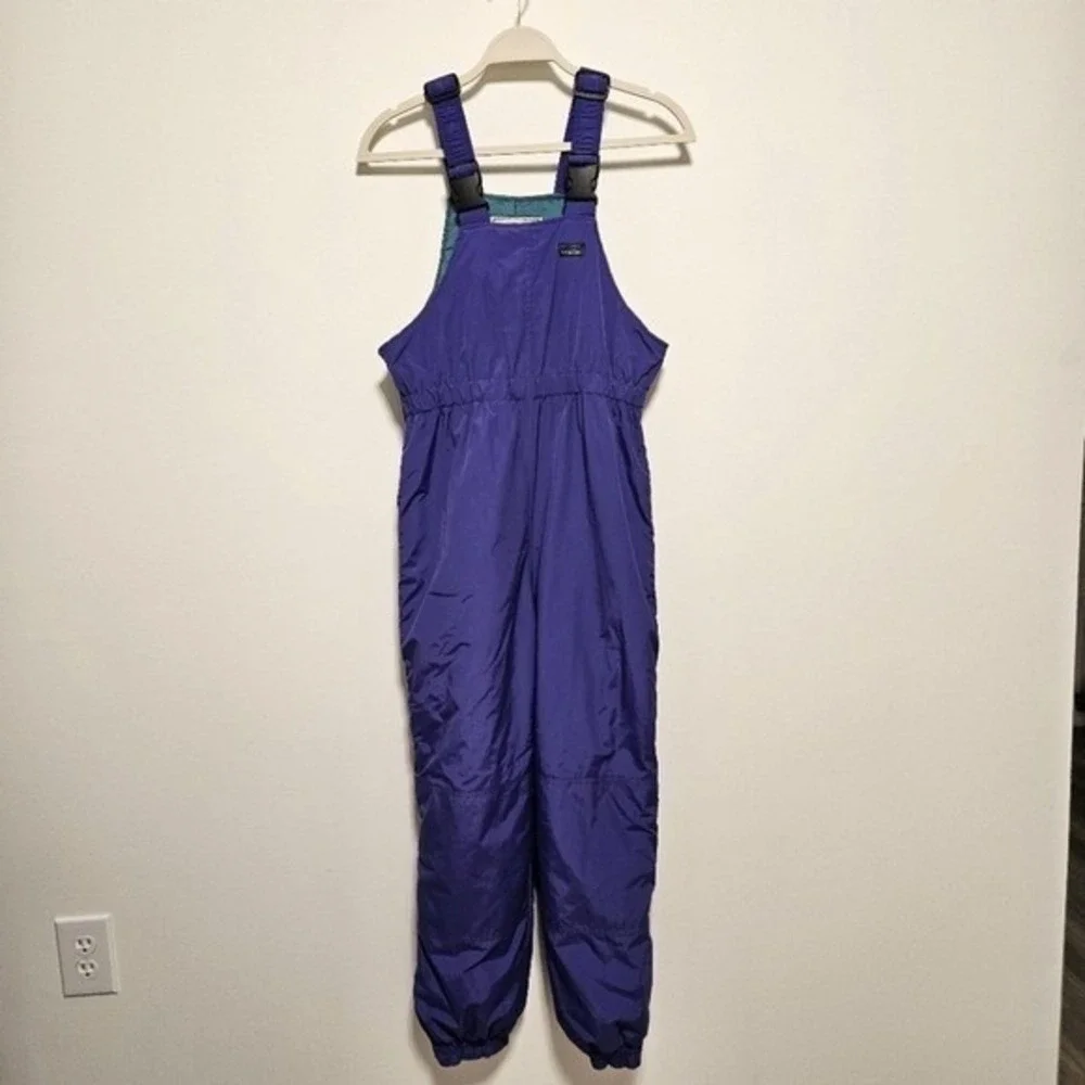 VTG L.L. Bean Kids Waterproof Overalls Thinsulate Winter Snow Zip Girls Purple L